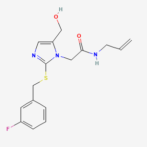 N-allyl-2-(2-((3-fluorobenzyl)thio)-5-(hydroxymethyl)-1H-imidazol-1-yl)acetamide