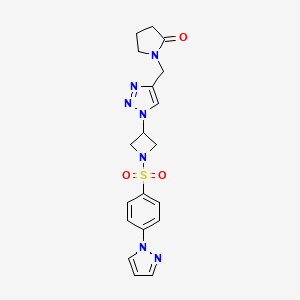 1-((1-(1-((4-(1H-pyrazol-1-yl)phenyl)sulfonyl)azetidin-3-yl)-1H-1,2,3-triazol-4-yl)methyl)pyrrolidin-2-one