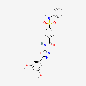 molecular formula C24H22N4O6S B2960048 N-[5-(3,5-dimethoxyphenyl)-1,3,4-oxadiazol-2-yl]-4-[methyl(phenyl)sulfamoyl]benzamide CAS No. 533870-51-8