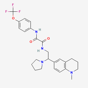 molecular formula C25H29F3N4O3 B2960051 N-[2-(1-Methyl-1,2,3,4-tetrahydroquinolin-6-YL)-2-(pyrrolidin-1-YL)ethyl]-N'-[4-(trifluoromethoxy)phenyl]ethanediamide CAS No. 922119-70-8