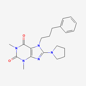 1,3-dimethyl-7-(3-phenylpropyl)-8-(pyrrolidin-1-yl)-1H-purine-2,6(3H,7H)-dione