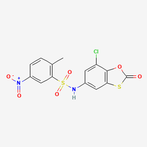 N-(7-chloro-2-oxo-1,3-benzoxathiol-5-yl)-2-methyl-5-nitrobenzenesulfonamide