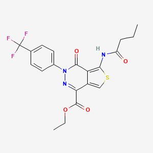 Ethyl 5-butyramido-4-oxo-3-(4-(trifluoromethyl)phenyl)-3,4-dihydrothieno[3,4-d]pyridazine-1-carboxylate