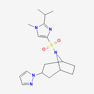 (1R,5S)-8-((2-isopropyl-1-methyl-1H-imidazol-4-yl)sulfonyl)-3-(1H-pyrazol-1-yl)-8-azabicyclo[3.2.1]octane