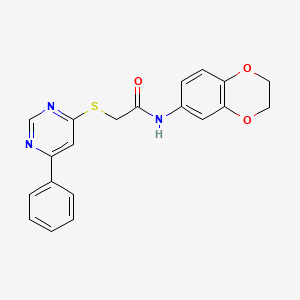 N-(2,3-dihydrobenzo[b][1,4]dioxin-6-yl)-2-((6-phenylpyrimidin-4-yl)thio)acetamide