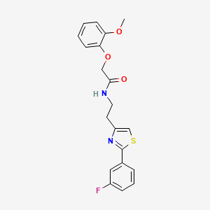 molecular formula C20H19FN2O3S B2960105 N-{2-[2-(3-fluorophenyl)-1,3-thiazol-4-yl]ethyl}-2-(2-methoxyphenoxy)acetamide CAS No. 923227-67-2