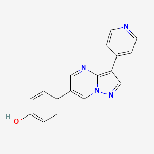 molecular formula C17H12N4O B2960109 4-[3-(Pyridin-4-yl)pyrazolo[1,5-a]pyrimidin-6-yl]phenol CAS No. 515880-87-2