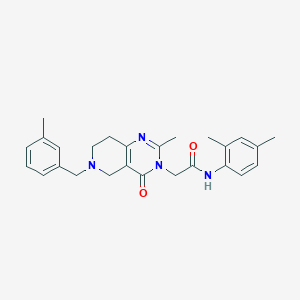 molecular formula C26H30N4O2 B2960113 N-(2,4-dimethylphenyl)-2-{2-methyl-6-[(3-methylphenyl)methyl]-4-oxo-3H,4H,5H,6H,7H,8H-pyrido[4,3-d]pyrimidin-3-yl}acetamide CAS No. 1251571-96-6