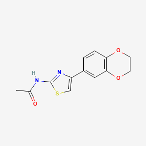 molecular formula C13H12N2O3S B2960124 N-[4-(2,3-dihydro-1,4-benzodioxin-6-yl)-1,3-thiazol-2-yl]acetamide CAS No. 864860-91-3