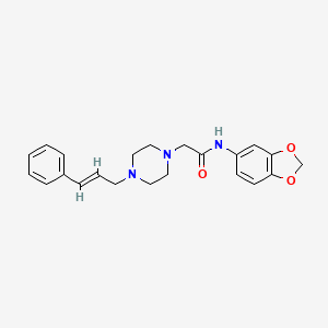 N-(1,3-benzodioxol-5-yl)-2-[4-[(E)-3-phenylprop-2-enyl]piperazin-1-yl]acetamide