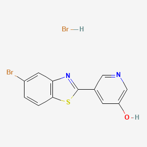 molecular formula C12H8Br2N2OS B2960151 5-(5-Bromo-1,3-benzothiazol-2-yl)pyridin-3-ol;hydrobromide CAS No. 2402829-02-9
