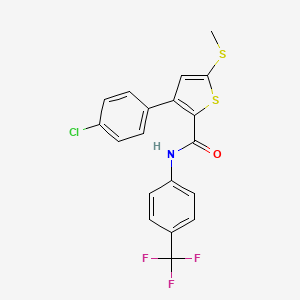 3-(4-chlorophenyl)-5-methylsulfanyl-N-[4-(trifluoromethyl)phenyl]thiophene-2-carboxamide