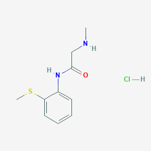 molecular formula C10H15ClN2OS B2960156 2-(methylamino)-N-[2-(methylsulfanyl)phenyl]acetamide hydrochloride CAS No. 1049769-77-8