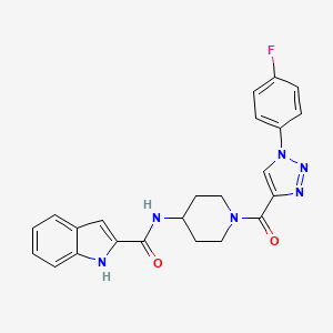 N-(1-(1-(4-fluorophenyl)-1H-1,2,3-triazole-4-carbonyl)piperidin-4-yl)-1H-indole-2-carboxamide