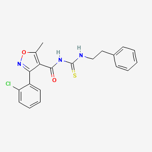 molecular formula C20H18ClN3O2S B2960163 3-(2-chlorophenyl)-5-methyl-N-(phenethylcarbamothioyl)isoxazole-4-carboxamide CAS No. 536725-47-0