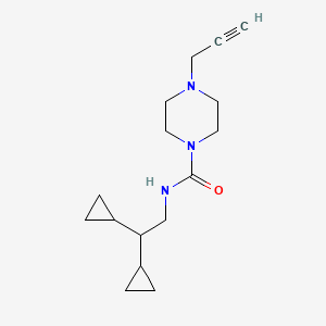 molecular formula C16H25N3O B2960205 N-(2,2-Dicyclopropylethyl)-4-prop-2-ynylpiperazine-1-carboxamide CAS No. 1465367-12-7