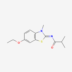 molecular formula C14H18N2O2S B2960239 (E)-N-(6-ethoxy-3-methylbenzo[d]thiazol-2(3H)-ylidene)isobutyramide CAS No. 476294-93-6
