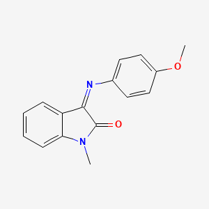 molecular formula C16H14N2O2 B2960249 (3E)-3-[(4-methoxyphenyl)imino]-1-methyl-2,3-dihydro-1H-indol-2-one CAS No. 80110-10-7