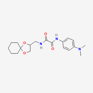 molecular formula C19H27N3O4 B2960253 N'-[4-(dimethylamino)phenyl]-N-({1,4-dioxaspiro[4.5]decan-2-yl}methyl)ethanediamide CAS No. 941959-36-0