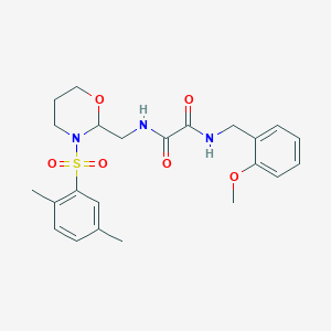 molecular formula C23H29N3O6S B2960261 N-{[3-(2,5-dimethylbenzenesulfonyl)-1,3-oxazinan-2-yl]methyl}-N'-[(2-methoxyphenyl)methyl]ethanediamide CAS No. 872724-53-3