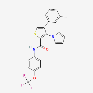 B2960265 4-(3-methylphenyl)-3-(1H-pyrrol-1-yl)-N-[4-(trifluoromethoxy)phenyl]thiophene-2-carboxamide CAS No. 1357855-38-9