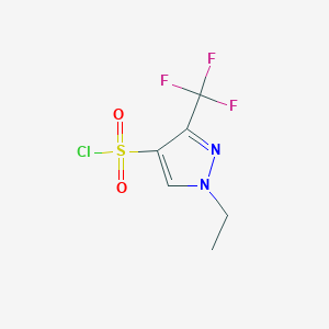 molecular formula C6H6ClF3N2O2S B2960280 1-ethyl-3-(trifluoromethyl)-1H-pyrazole-4-sulfonyl chloride CAS No. 1245823-61-3