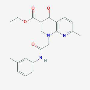 molecular formula C21H21N3O4 B2960285 ethyl 7-methyl-1-{[(3-methylphenyl)carbamoyl]methyl}-4-oxo-1,4-dihydro-1,8-naphthyridine-3-carboxylate CAS No. 932322-82-2
