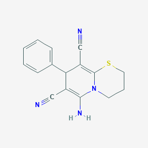 6-Amino-8-phenyl-2,3,4,8-tetrahydropyrido[2,1-b][1,3]thiazine-7,9-dicarbonitrile