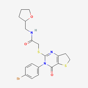 2-((3-(4-bromophenyl)-4-oxo-3,4,6,7-tetrahydrothieno[3,2-d]pyrimidin-2-yl)thio)-N-((tetrahydrofuran-2-yl)methyl)acetamide