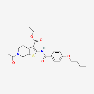 Ethyl 6-acetyl-2-(4-butoxybenzamido)-4,5,6,7-tetrahydrothieno[2,3-c]pyridine-3-carboxylate