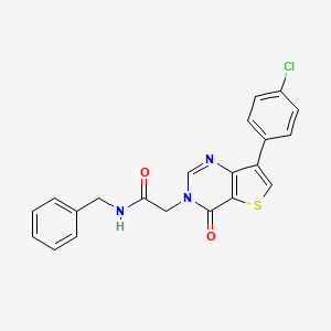 molecular formula C21H16ClN3O2S B2960336 N-benzyl-2-[7-(4-chlorophenyl)-4-oxo-3H,4H-thieno[3,2-d]pyrimidin-3-yl]acetamide CAS No. 1105241-41-5
