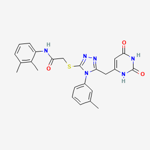 molecular formula C24H24N6O3S B2960338 N-(2,3-dimethylphenyl)-2-({5-[(2,6-dioxo-1,2,3,6-tetrahydropyrimidin-4-yl)methyl]-4-(3-methylphenyl)-4H-1,2,4-triazol-3-yl}sulfanyl)acetamide CAS No. 852047-50-8