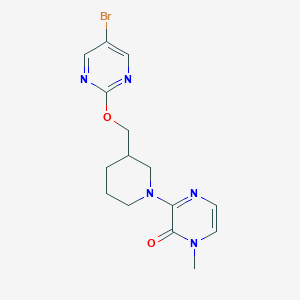 B2960365 3-[3-[(5-Bromopyrimidin-2-yl)oxymethyl]piperidin-1-yl]-1-methylpyrazin-2-one CAS No. 2379997-16-5
