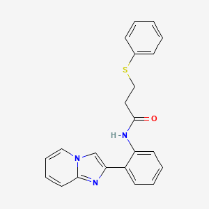 N-(2-(imidazo[1,2-a]pyridin-2-yl)phenyl)-3-(phenylthio)propanamide