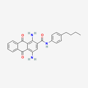 molecular formula C25H23N3O3 B2960379 1,4-二氨基-N-(4-丁基苯基)-9,10-二氧代-9,10-二氢蒽-2-甲酰胺 CAS No. 52582-37-3