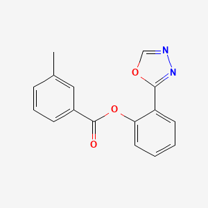 molecular formula C16H12N2O3 B2960380 2-(1,3,4-Oxadiazol-2-yl)phenyl 3-methylbenzenecarboxylate CAS No. 240115-76-8