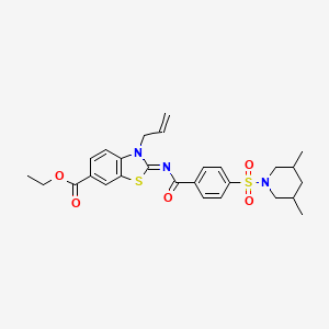 (Z)-ethyl 3-allyl-2-((4-((3,5-dimethylpiperidin-1-yl)sulfonyl)benzoyl)imino)-2,3-dihydrobenzo[d]thiazole-6-carboxylate