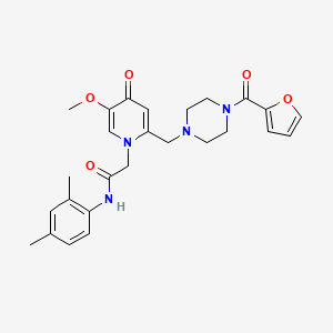 molecular formula C26H30N4O5 B2960430 N-(2,4-dimethylphenyl)-2-(2-((4-(furan-2-carbonyl)piperazin-1-yl)methyl)-5-methoxy-4-oxopyridin-1(4H)-yl)acetamide CAS No. 921462-40-0