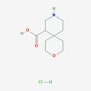 molecular formula C10H18ClNO3 B2960436 3-oxa-9-azaspiro[5.5]undecane-7-carboxylic acid hydrochloride CAS No. 2253629-45-5