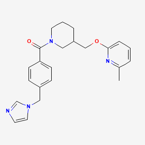 B2960460 [4-(Imidazol-1-ylmethyl)phenyl]-[3-[(6-methylpyridin-2-yl)oxymethyl]piperidin-1-yl]methanone CAS No. 2379974-84-0