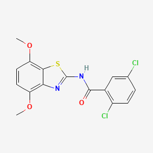molecular formula C16H12Cl2N2O3S B2960497 2,5-dichloro-N-(4,7-dimethoxy-1,3-benzothiazol-2-yl)benzamide CAS No. 897759-47-6