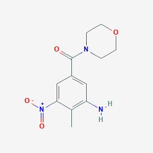 molecular formula C12H15N3O4 B2960504 [2-Methyl-5-(morpholin-4-ylcarbonyl)-3-nitrophenyl]amine CAS No. 696616-88-3