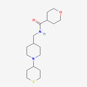 molecular formula C17H30N2O2S B2960508 N-{[1-(thian-4-yl)piperidin-4-yl]methyl}oxane-4-carboxamide CAS No. 2097867-87-1