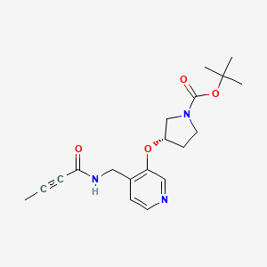 molecular formula C19H25N3O4 B2960514 Tert-butyl (3S)-3-[4-[(but-2-ynoylamino)methyl]pyridin-3-yl]oxypyrrolidine-1-carboxylate CAS No. 2411179-60-5