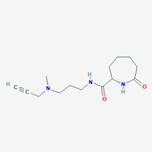 molecular formula C14H23N3O2 B2960518 N-{3-[methyl(prop-2-yn-1-yl)amino]propyl}-7-oxoazepane-2-carboxamide CAS No. 2094112-19-1