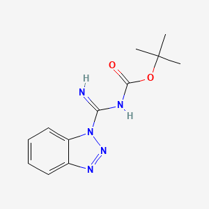 molecular formula C12H15N5O2 B2960539 tert-Butyl N-(1H-1,2,3-benzotriazole-1-carboximidoyl)carbamate CAS No. 300687-05-2