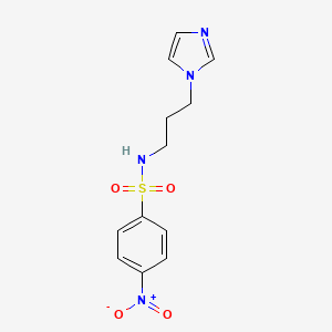 molecular formula C12H14N4O4S B2960543 N-[3-(1H-imidazol-1-yl)propyl]-4-nitrobenzene-1-sulfonamide CAS No. 321717-76-4