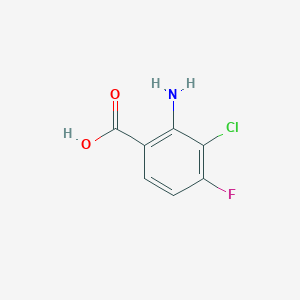 molecular formula C7H5ClFNO2 B2960545 2-Amino-3-chloro-4-fluorobenzoic acid CAS No. 1855799-43-7