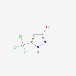 molecular formula C5H5Cl3N2O B2960573 5-methoxy-3-(trichloromethyl)-1H-pyrazole CAS No. 1015781-71-1