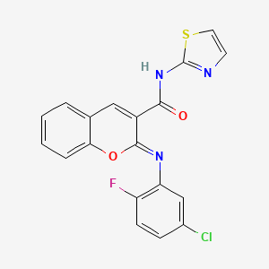 (2Z)-2-[(5-chloro-2-fluorophenyl)imino]-N-(1,3-thiazol-2-yl)-2H-chromene-3-carboxamide